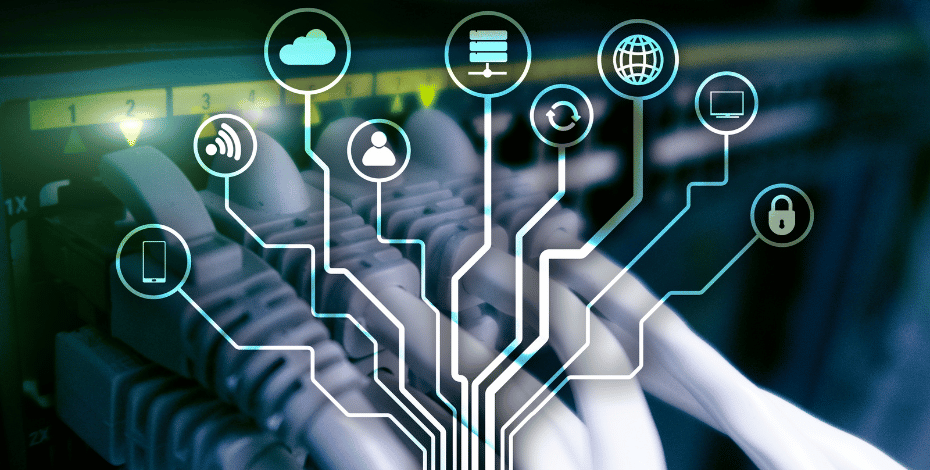 Cables showing the Internet of Things (IoT) technology